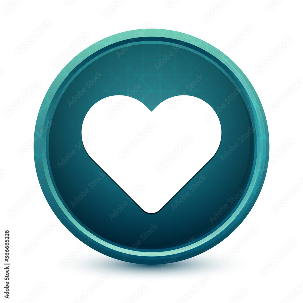 Fotografie Heart icon shiny light blue round button illustration