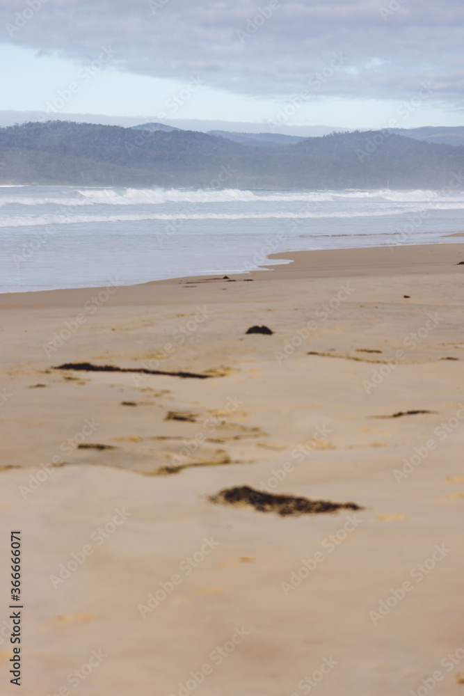 pristine untouched Australian beach in Marion Bay in Tasmania with no people pristine untouched Australian beach in Marion Bay in Tasmania with no people