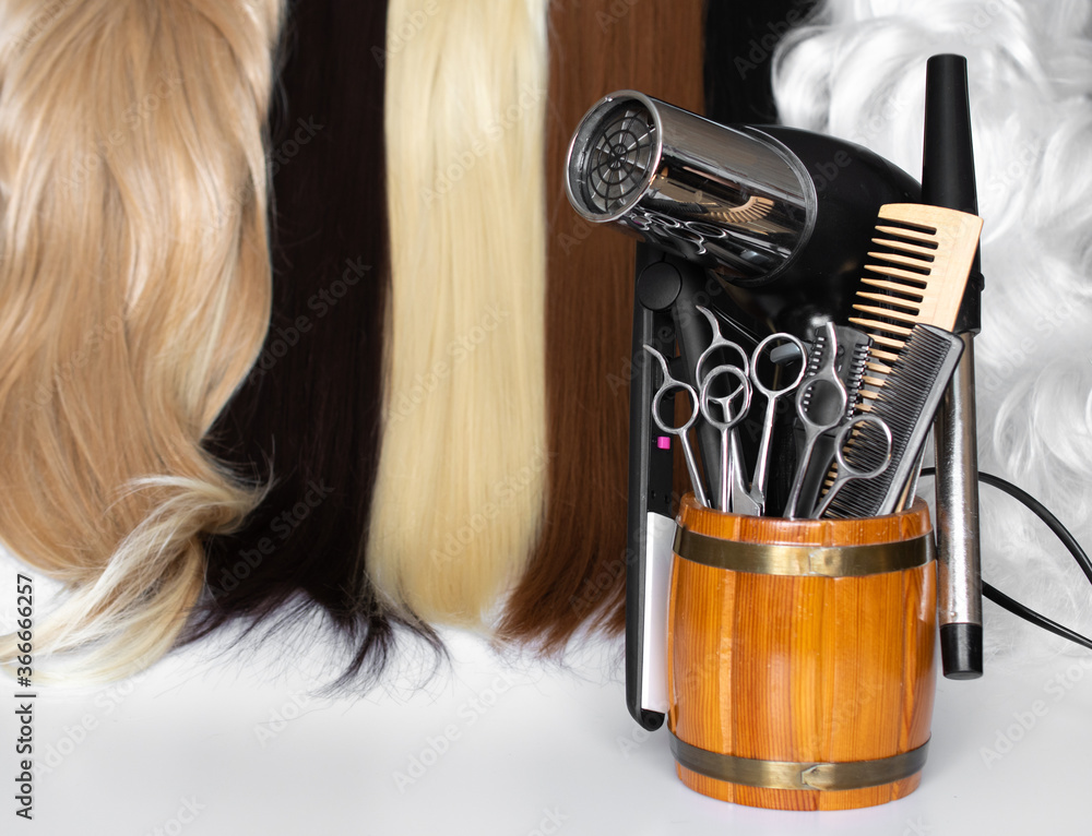 Φωτογραφία Care for different types of hair and hair color: blond, red, brown, dark, straight and curly hair
