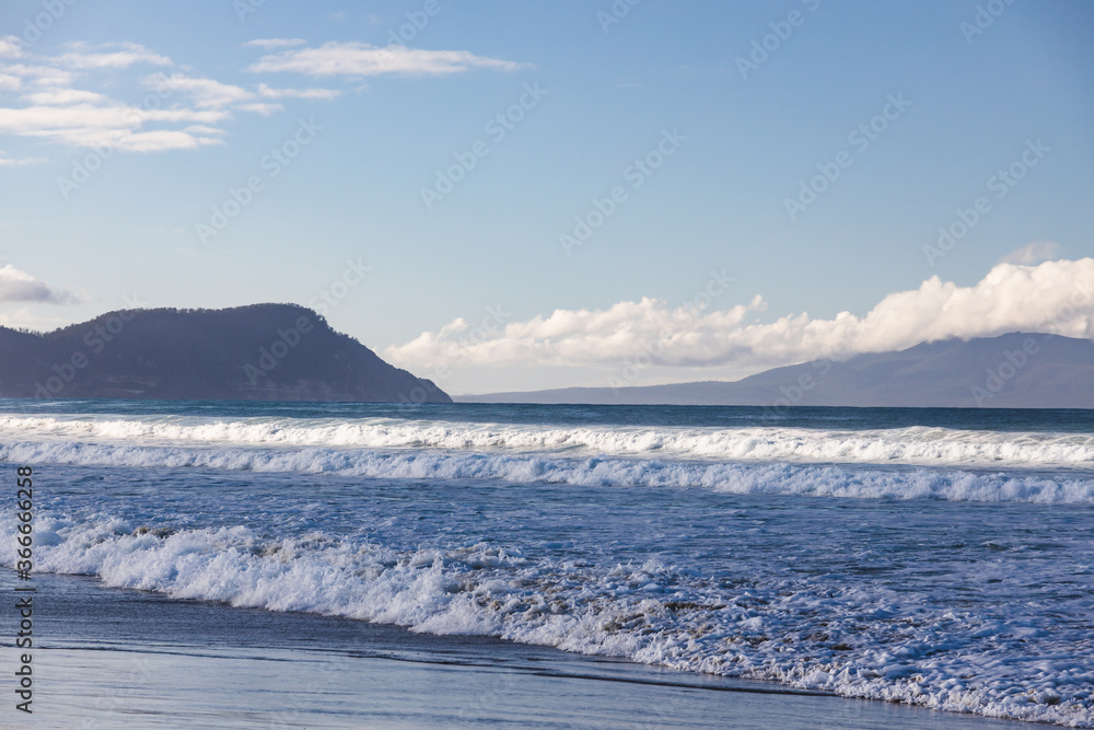 pristine untouched Australian beach in Marion Bay in Tasmania with no people pristine untouched Australian beach in Marion Bay in Tasmania with no people