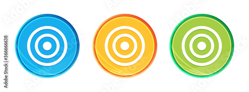 Target icon clean soft round button set illustration