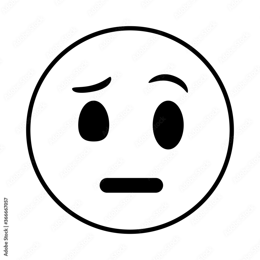 sad emoji face classic line style icon sad emoji face classic line style icon