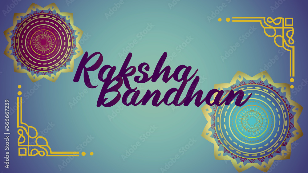 Happy raksha bandhan rakhi banner green teal blue background Happy raksha bandhan rakhi banner green teal blue background