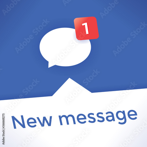 Social media network (Facebook, Twitter, Vkontakte) chat icon new message symbol. Concepts Online messaging services, Internet relationships, friendship, business communication, blogging, virtual life