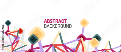 Abstract square dot connections, flat style multicolored geometric background for Wallpaper, Banner, Background, Card, Book Illustration, landing page or poster design