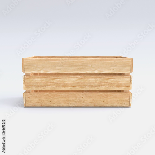 Wooden crate on white background  photo