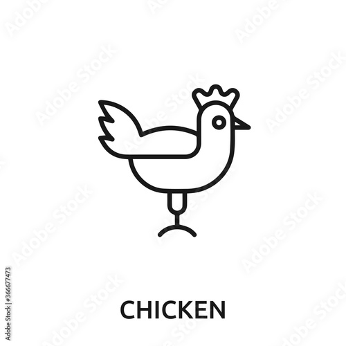 chicken icon vector. chicken sign symbol for modern design.