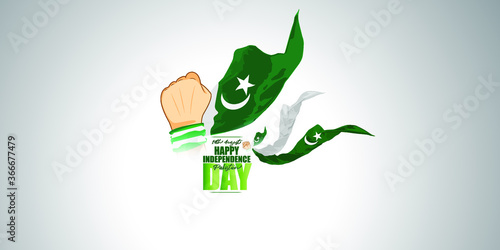 vector illustration for Pakistan independence day-14th August, greeting, banner, flyer, stickers for promotional advertisement  