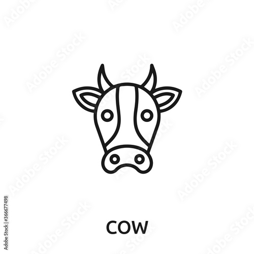 cow icon vector. cow sign symbol for modern design.