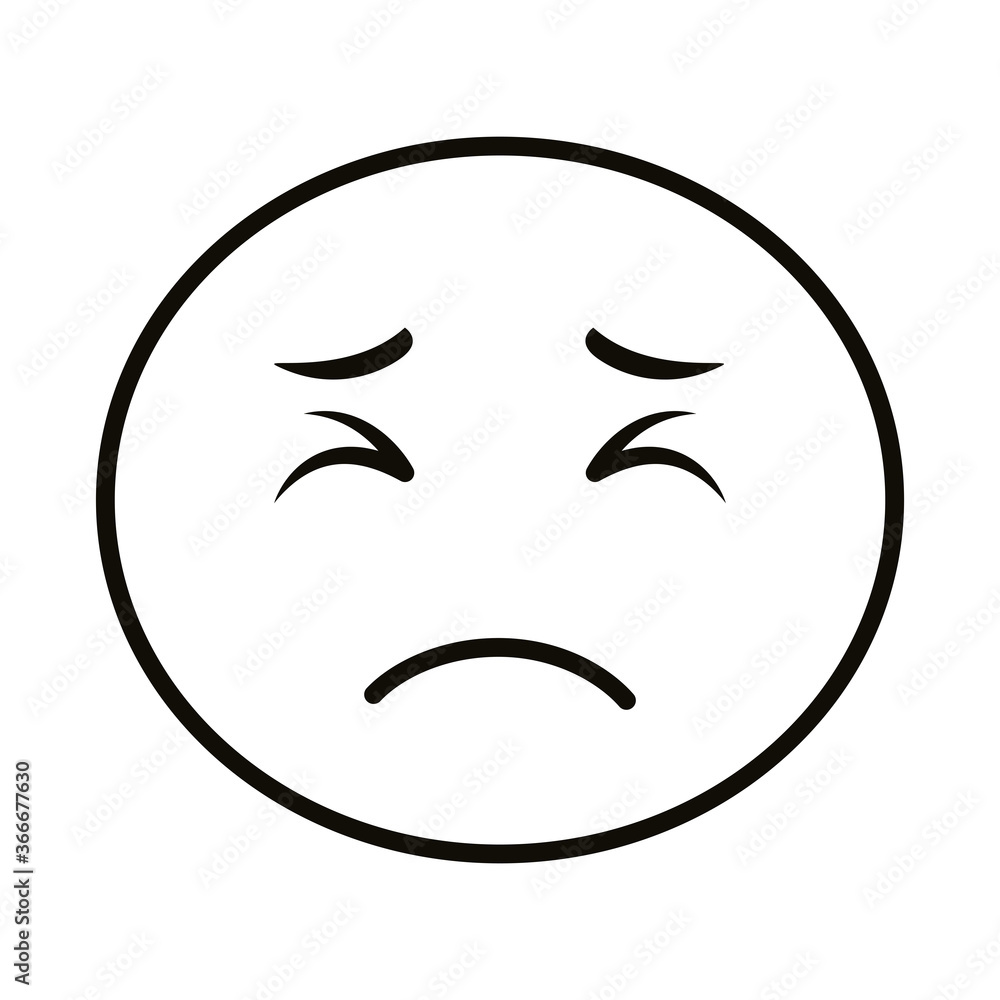 sad emoji face classic line style icon sad emoji face classic line style icon