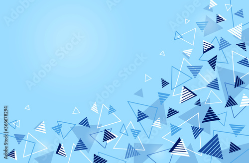 Abstract geometric triangle pattern: modern stylish blue background vector illustration design. template for web, ppt, poster, brochure cover, textile,  wrapping paper