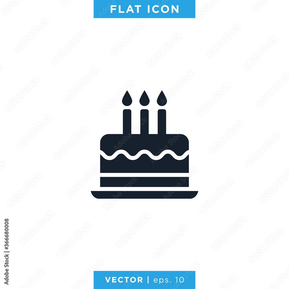 Birthday Cake Icon Vector Design Template Birthday Cake Icon Vector Design Template