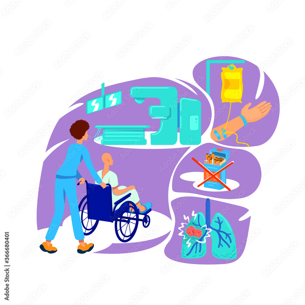 Oncology flat concept vector illustration