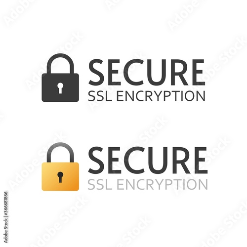 SSL secure certificate vector icon black and white sign or safe encrypted payment symbol flat pictogram, lock data protection as https technology isolated on white