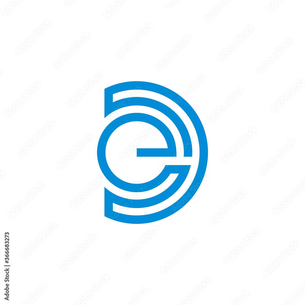 abstract letter de stripes geometric line design symbol vector abstract letter de stripes geometric line design symbol vector