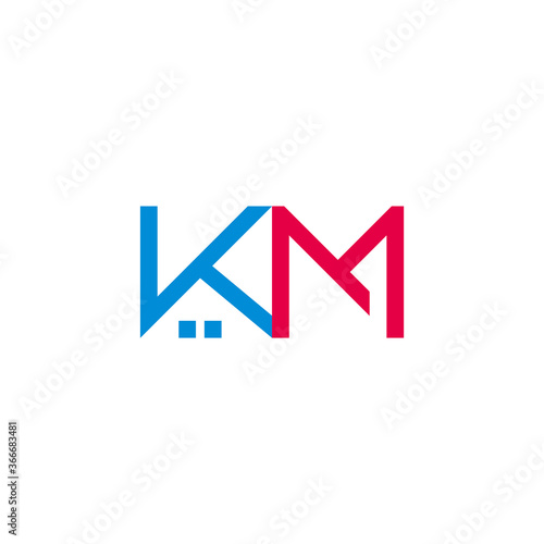 letter km real estate symbol simple geometric logo vector