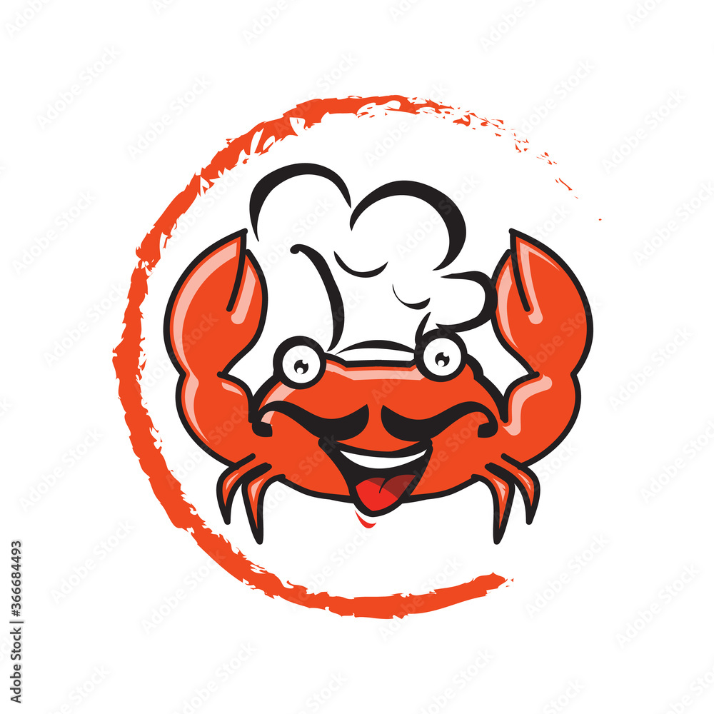 cartoon character crab logo design vector illustration cartoon character crab logo design vector illustration