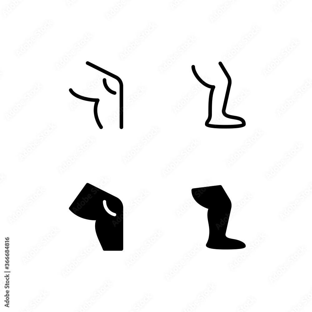 Knee Icon Logo Vector Symbol. Leg Icon