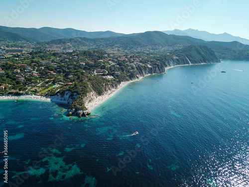 Canvastavla Drone view of Elba island northern coastline