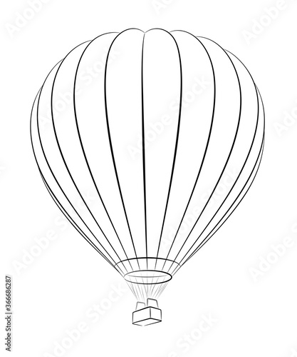 A sketch of the big hot air balloon.
