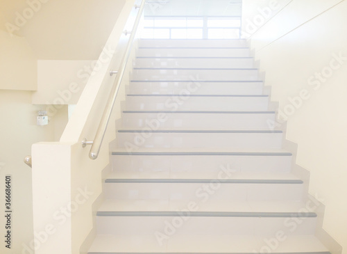 White staircase steps interior design © merrymuuu