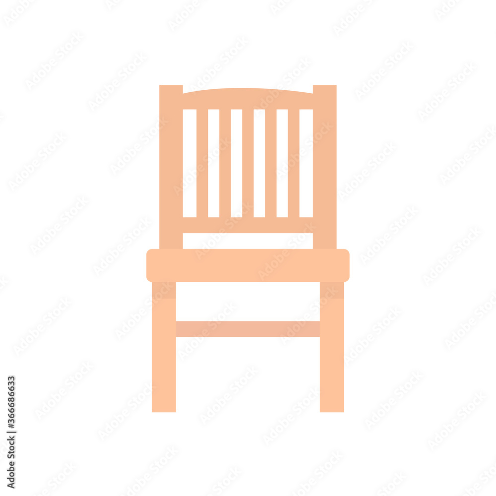 Flat chair, furniture icon, vector illustration isolated on white background Flat chair, furniture icon, vector illustration isolated on white background