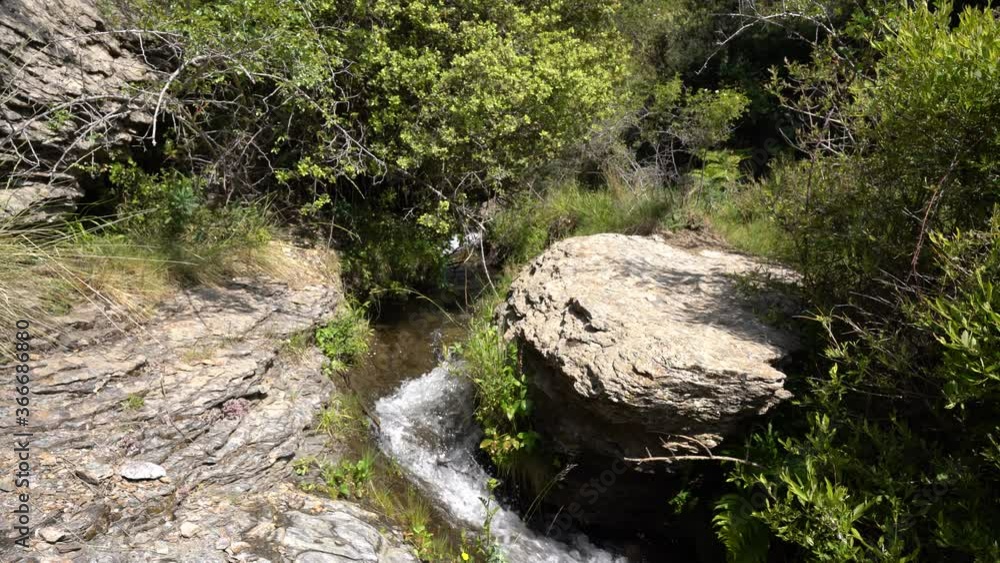 crystal clear water stream in the mountain