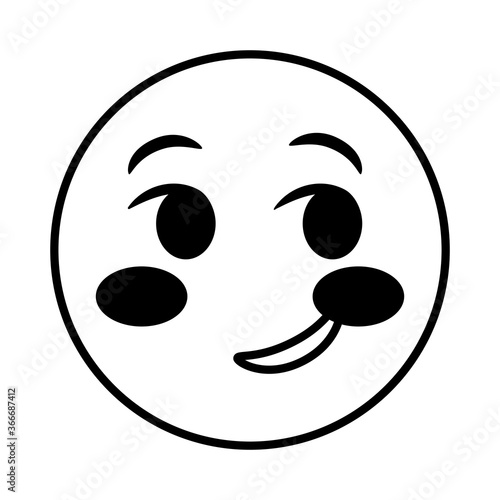 doubtful emoji face classic line style icon