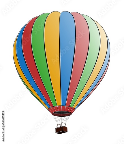 A sketch of the big color hot air balloon.
