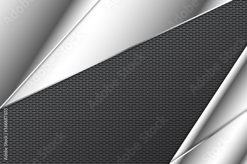  Metallic background.Gary and silver with carbon fiber texture.Metal technology concept.