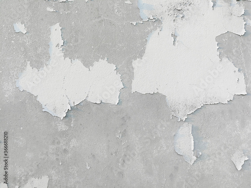 Grunge peeling white texture of plaster concrete wall background