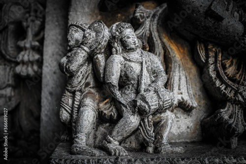 ancient statue from Hoysala architecture 