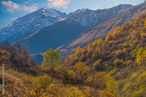 Caucasus mountains in autumn.