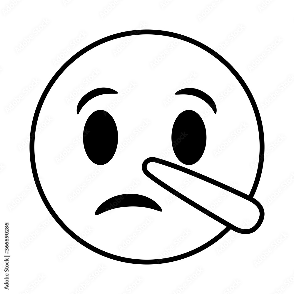 sad emoji face with long nose line style icon sad emoji face with long nose line style icon