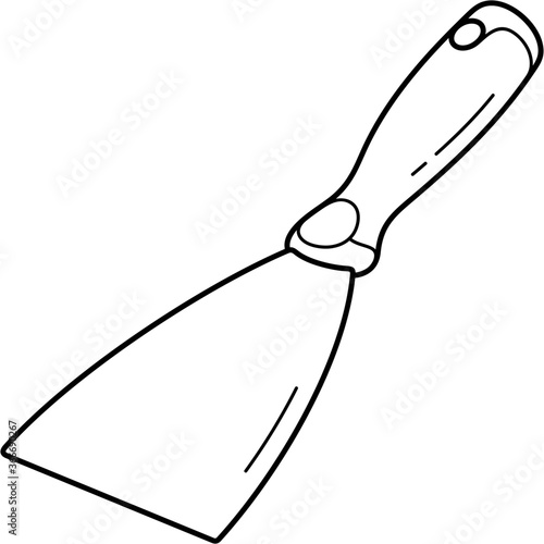 Flexible putty knife with handle