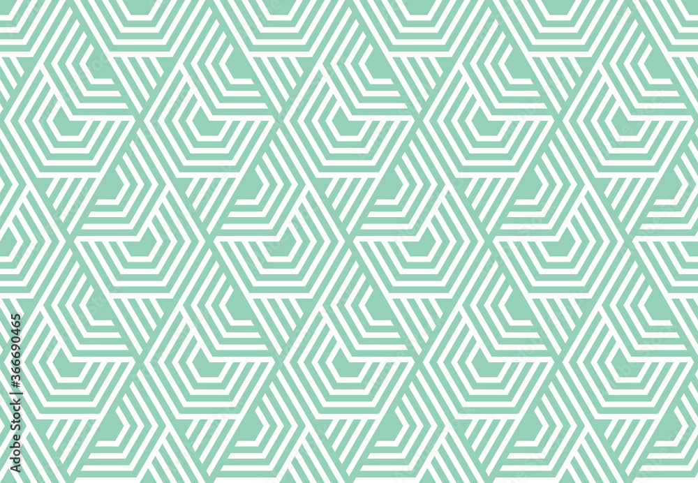 Abstract geometric pattern with stripes, lines. Seamless vector background. White and green ornament. Simple lattice graphic design Abstract geometric pattern with stripes, lines. Seamless vector background. White and green ornament. Simple lattice graphic design
