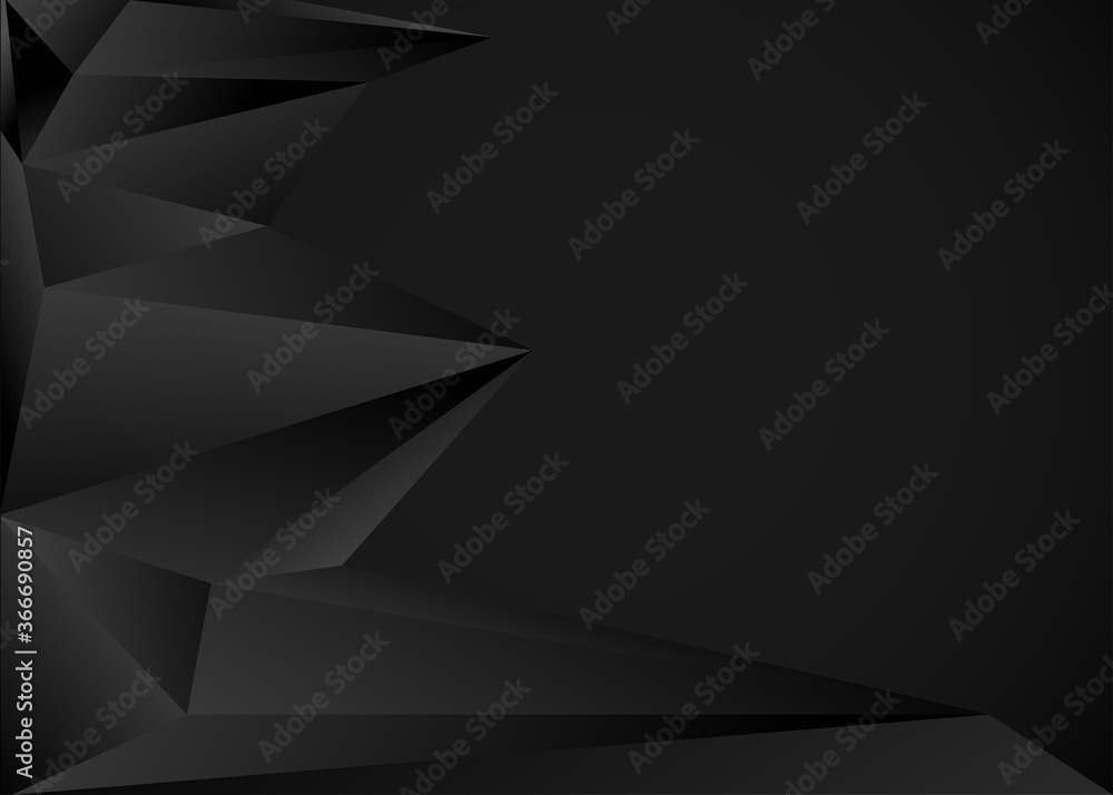 Obraz premium Abstract polygonal dark background, vector illustration