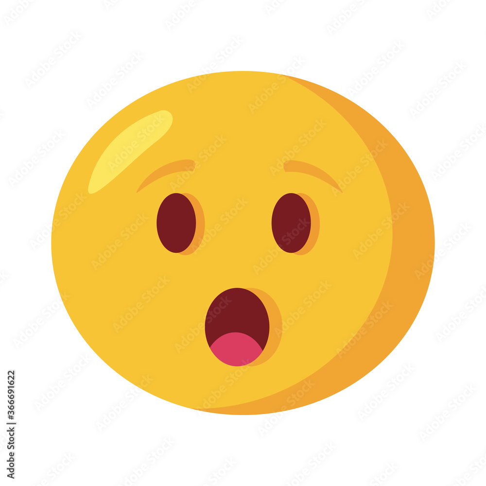 Fototapeta premium terrified emoji face classic flat style icon