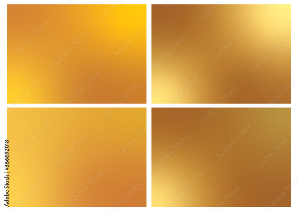 Fototapeta premium 金色のグラデーション背景セット