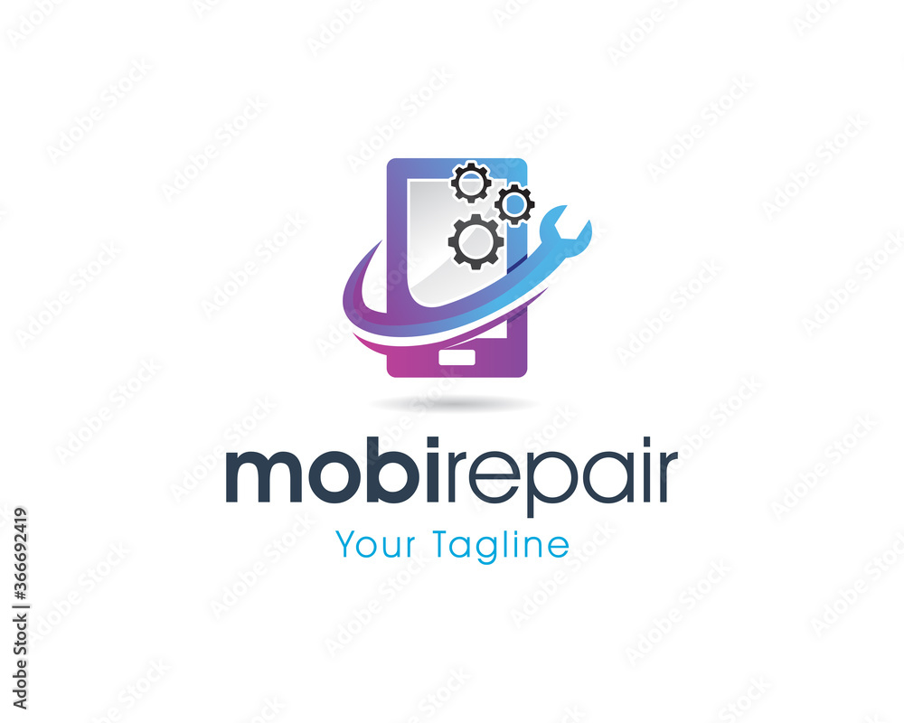 Mobile Repair Logo Design, Concept, Icon, Symbol, Vector Mobile Repair Logo Design, Concept, Icon, Symbol, Vector