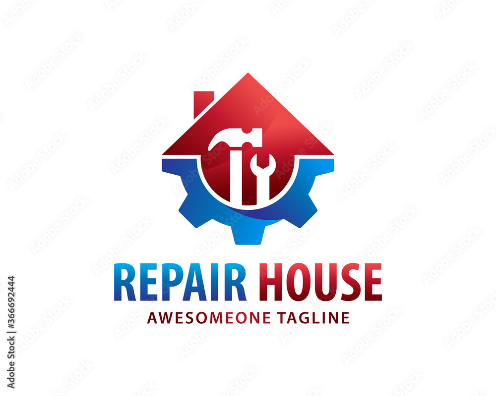 House Repair Logo Design, Concept, Icon, Symbol, Vector House Repair Logo Design, Concept, Icon, Symbol, Vector