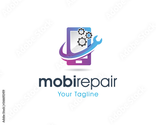 Mobile Repair Logo Design, Concept, Icon, Symbol, Vector