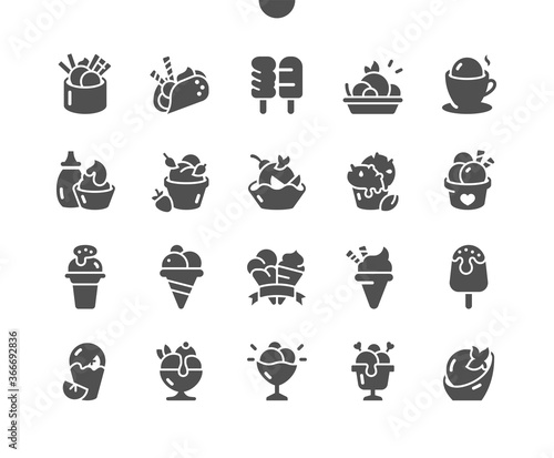 Ice cream 2 Well-crafted Pixel Perfect Vector Solid Icons 30 2x Grid for Web Graphics and Apps. Simple Minimal Pictogram
