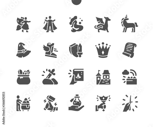 Fantasy 2 Well-crafted Pixel Perfect Vector Solid Icons 30 2x Grid for Web Graphics and Apps. Simple Minimal Pictogram