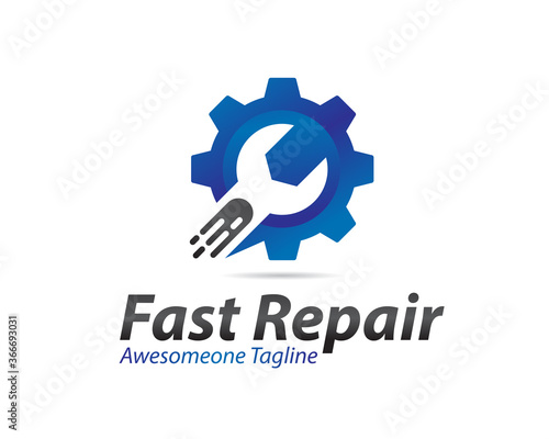 Fast Repair Logo Design, Concept, Icon, Symbol, Vector