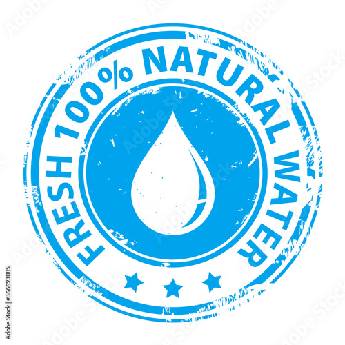 Obraz na plátně Pure fresh water 100 percent natural icon isolated on white background