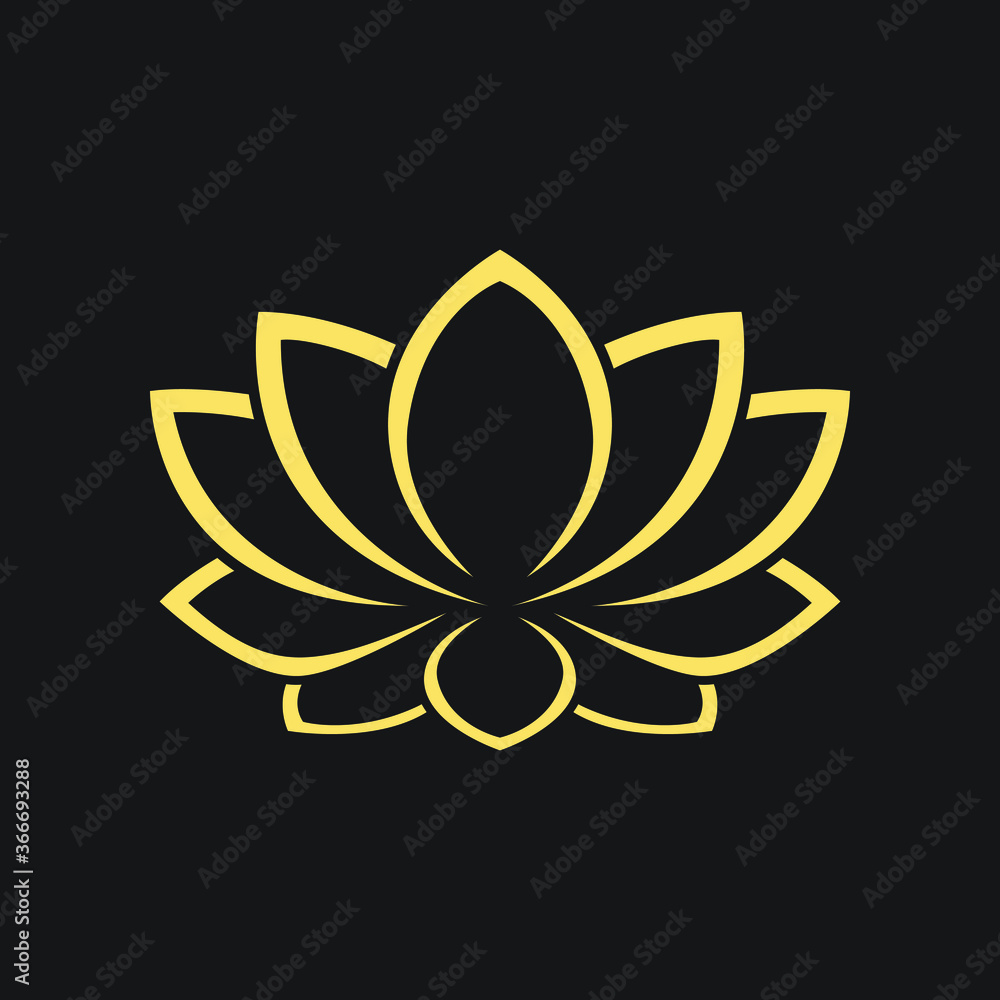 Fototapeta premium simple beauty golden lotus vector logo template