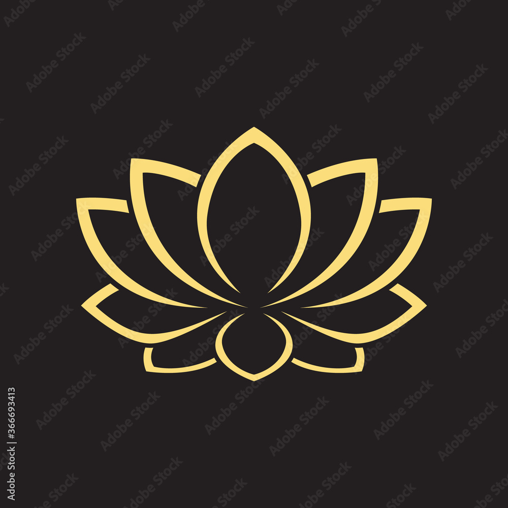 Fototapeta premium Beauty Vector gold lotus flowers design logo Template