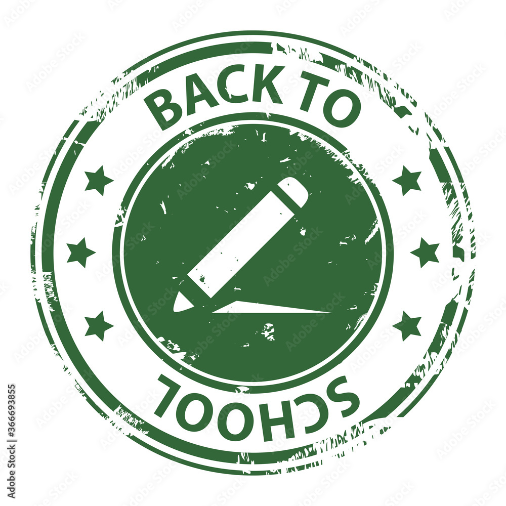 Back to School green rubber stamp icon Back to School green rubber stamp icon