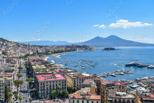 Mergellina, Vesuvius and the coast of Naples seen from above